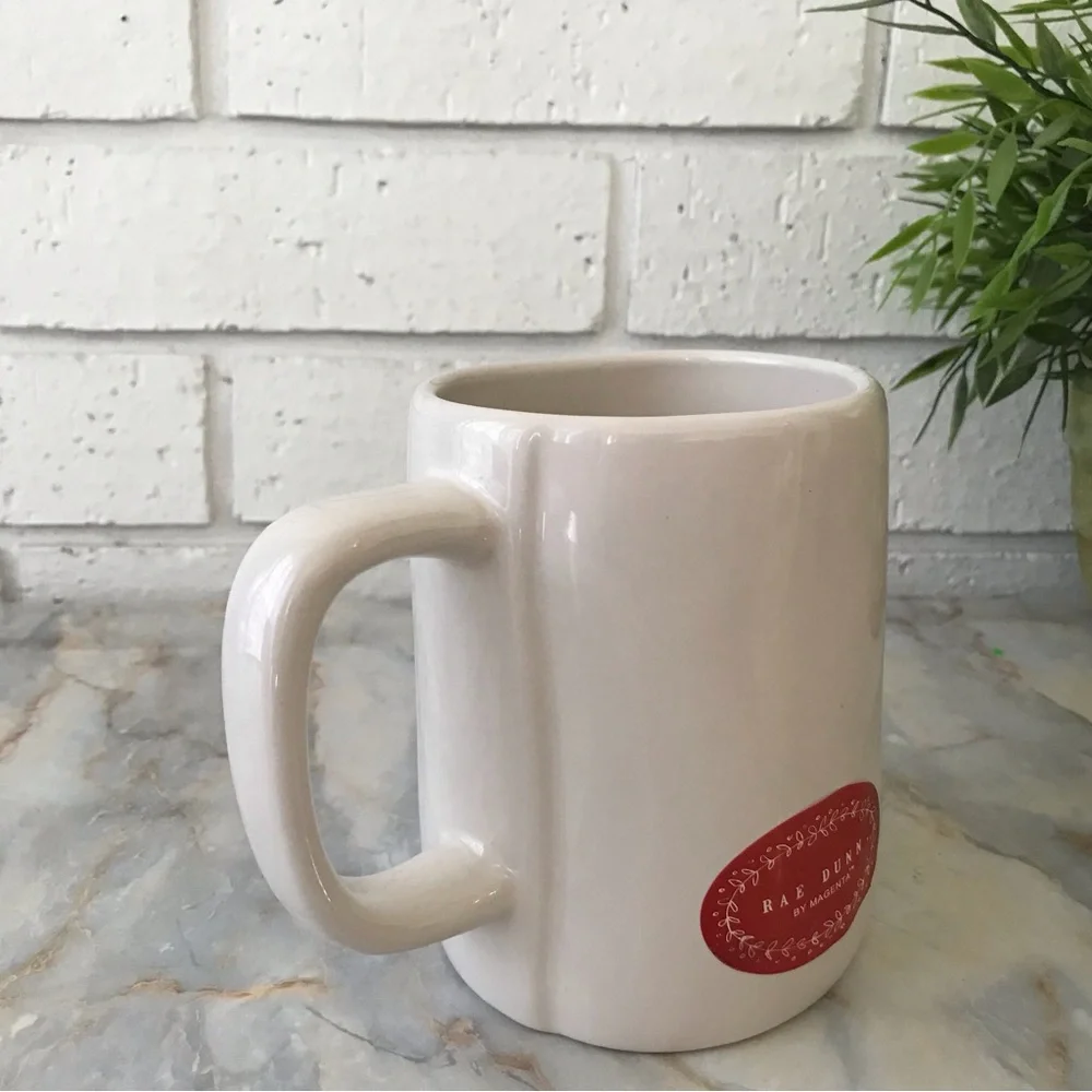 Rae Dunn Mug Santa’s Helper White with Red Lettering